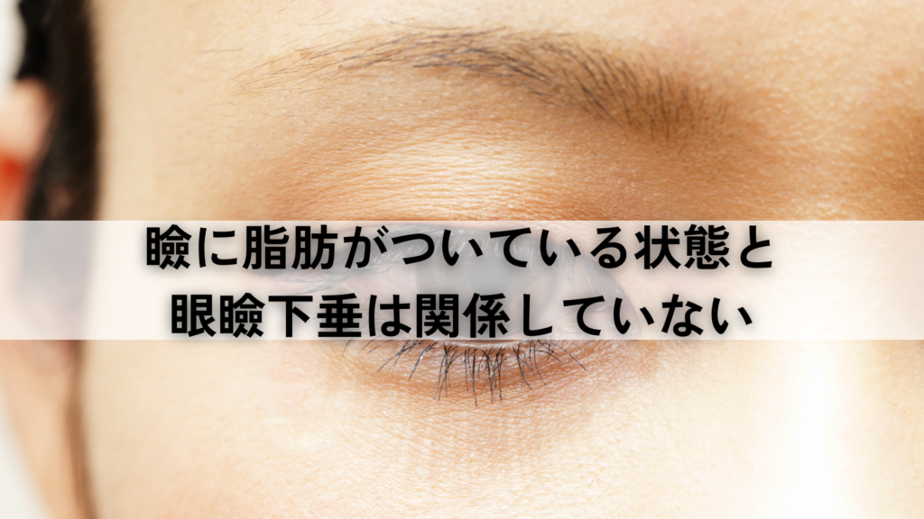 瞼に脂肪がついている状態と眼瞼下垂は関係していない